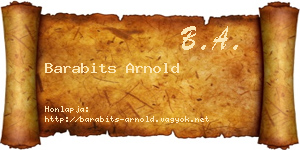 Barabits Arnold névjegykártya