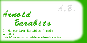 arnold barabits business card